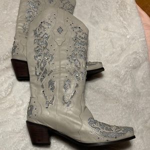 Cowgirl Boots cream glitter! size 41